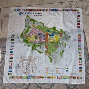Japan World Exposition 1970 commemorative silk scarf